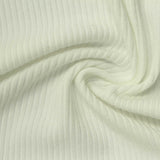 Polyester Cotton Stretch Rib Knit Fabric, 270 gsm — White — photo 3