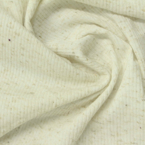 Cream Heather Rib Knit, Polyester