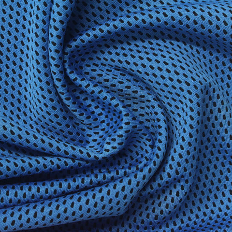100% Polyester Birdseye Knit Fabric, 170 gsm, 165 cm — Blue