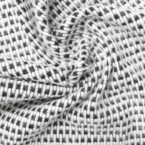 Black Check Jacquard, Poly-Viscose, 200 gsm
