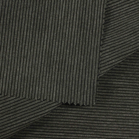 Black Horizontal-Stripe Bengaline, Viscose-Nylon, 225 gsm