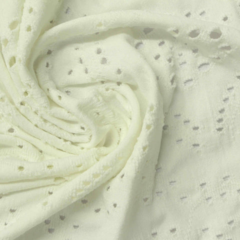 Off-White Eyelet Jacquard, Polyester
