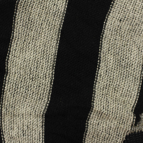 Black Horizontal-Stripe Chunky Knit, Poly-Viscose, 164 gsm