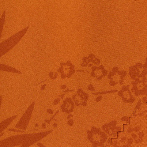Orange Tone-on-Tone Floral Jacquard, Polyester