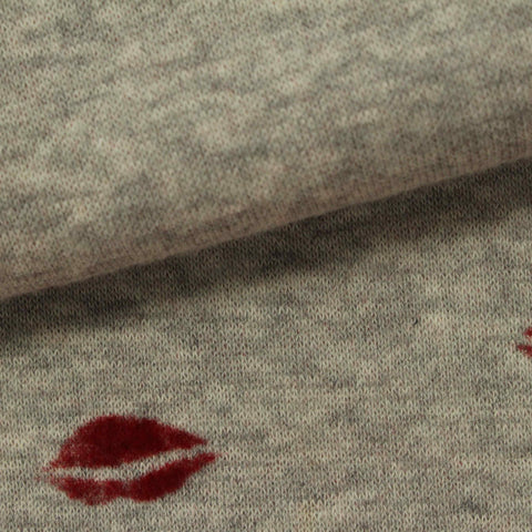 Jacquard Brushed Cotton Polyester French Terry Fabric, 295 gsm, 156 cm — Grey