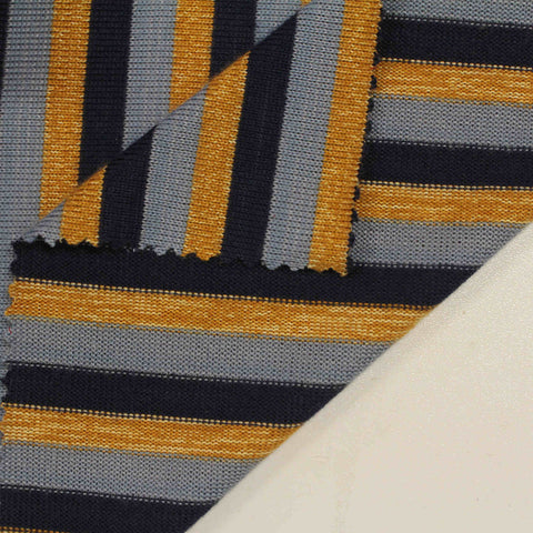 Dark Blue Vertical-Stripe Chunky Knit, Polyester