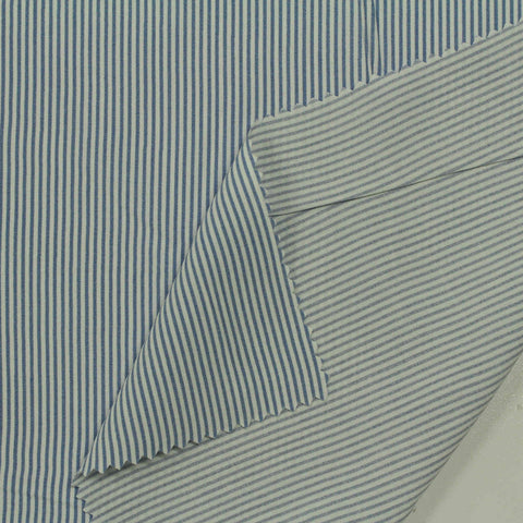 Blue Vertical-Stripe Woven, Viscose