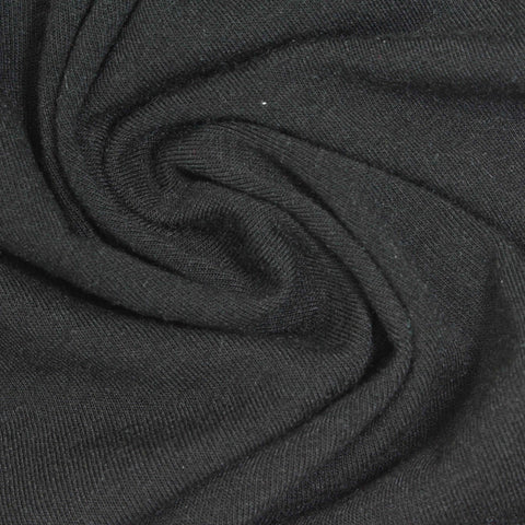 Polyester Stretch Jersey Knit Fabric, 180 gsm, 180 cm — Black, ref EF-249365