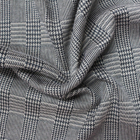 Dark Blue Plaid Jacquard, Polyester
