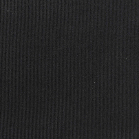 Washed Viscose Polyester Stretch Rib Knit Fabric, 135 gsm, 170 cm — Black