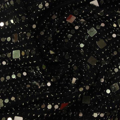 Silver Dots Jersey Knit, Nylon