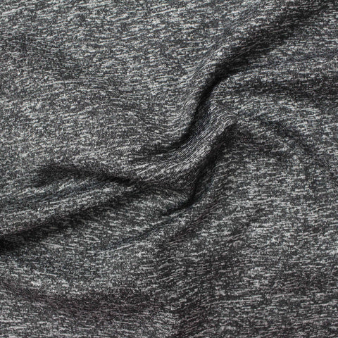 Dark Grey Marl Jersey Knit, Polyester, 327 gsm