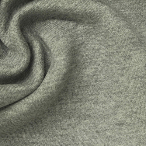 Grey Marl French Terry, Cotton-Poly, 300 gsm