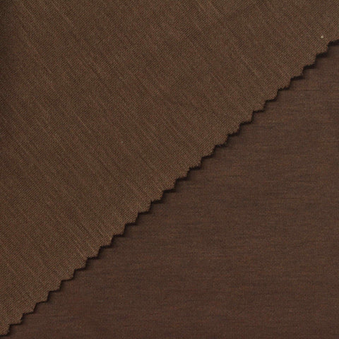 Tencel Lyocell Polyester Stretch Interlock Knit Fabric, 220 gsm, 160 cm — Brown