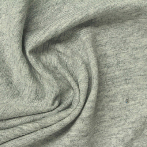 Light Grey Heather Jersey Knit, Cotton-Poly, 195 gsm