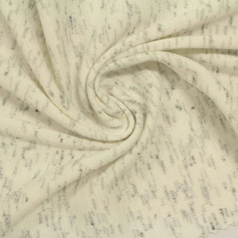 Light Beige Marl Rib Knit, Poly-Viscose, 200 gsm