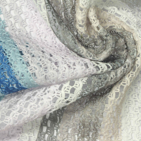 White Vertical-Stripe Jacquard, Polyester, 190 gsm