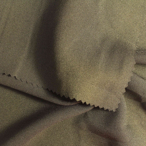 Polyester Stretch Linen-Look Fabric, 154 gsm — Khaki