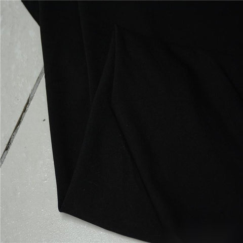 Polyester Stretch Ponte Knit Fabric, 259 gsm, 160 cm — Black
