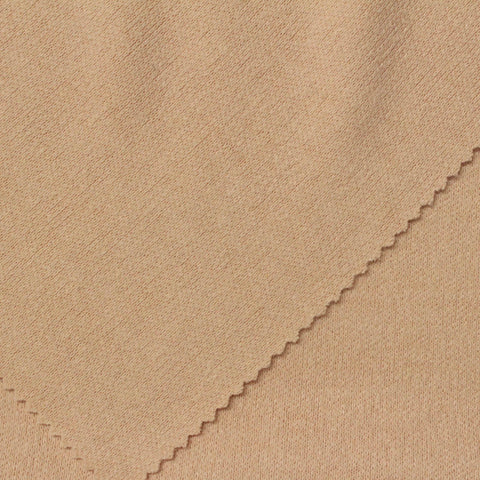 Viscose Nylon Blend Rib Knit Fabric, 290 gsm, 130 cm — Beige