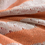 Orange Horizontal-Stripe Knit, Poly-Cotton — photo 3