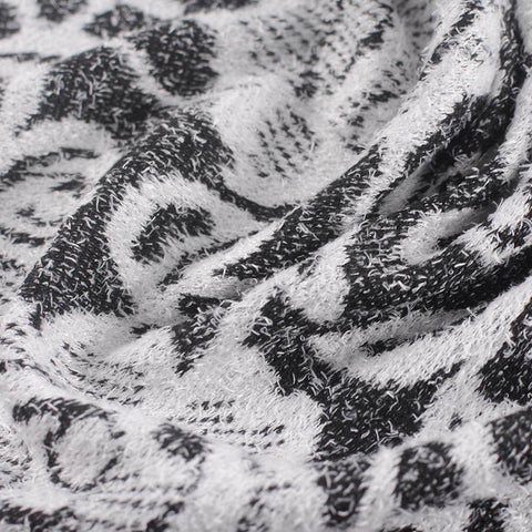 Black Floral Jacquard, Polyester, 277 gsm