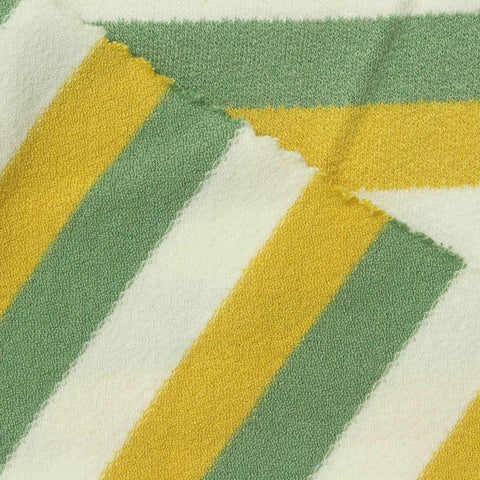 White Horizontal-Stripe Linen-Look, Viscose, 260 gsm