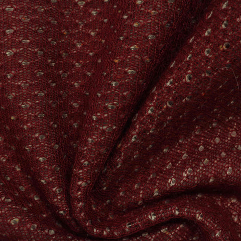 Marled Red Geometric-Lattice Jacquard, Cotton-Poly