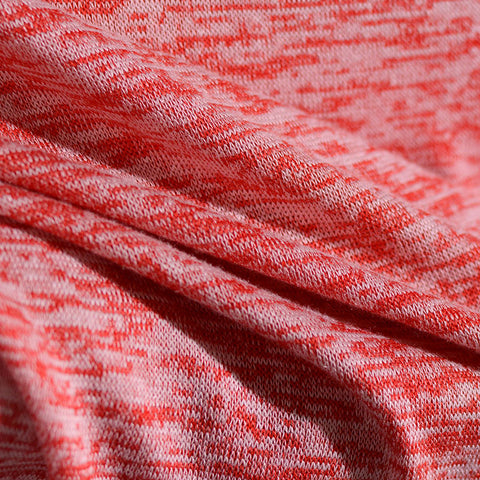 Yarn-Dyed Polyester Viscose Stretch Chunky Knit Fabric, 135 gsm, 170 cm — Red, ref EF-5113
