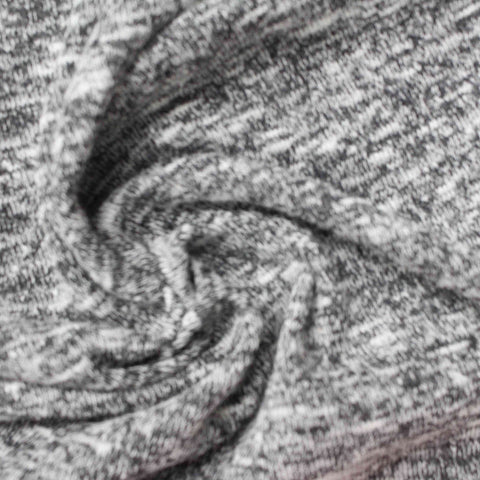 Black Marl Chunky Knit, Viscose-Poly, 151 gsm