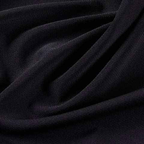 Polyester Stretch ITY Knit Fabric, 250 gsm, 155 cm — Black, ref EF-2766