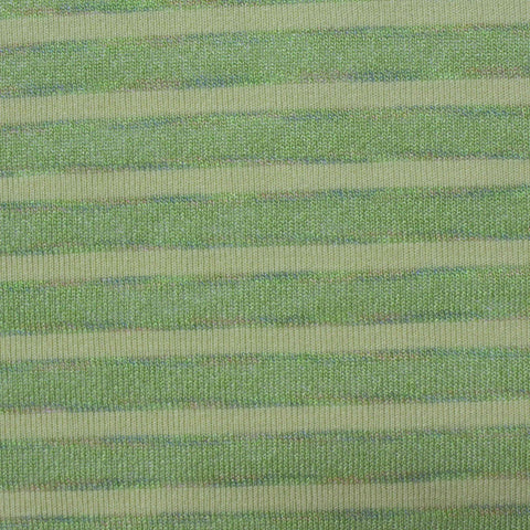 Green Horizontal-Stripe Jersey Knit, 137 gsm