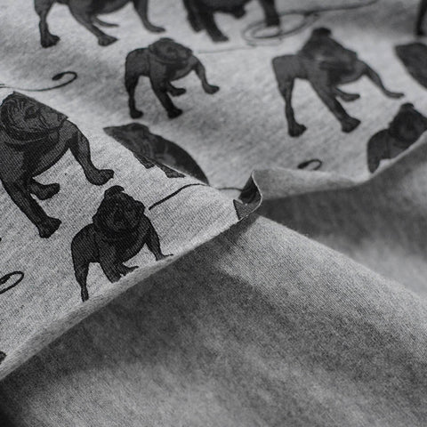 Animal Print Cotton Stretch Jersey Knit Fabric, 180 gsm, 170 cm — Grey