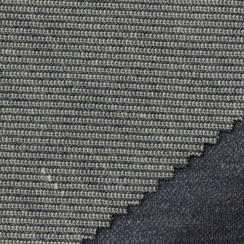 Dark Blue Heather Interlock Knit, Cotton-Viscose