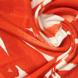 Orange Abstract-Floral Linen-Look, Polyester — photo 3