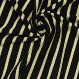 Black Vertical-Stripe Rib Knit, Viscose — photo 3