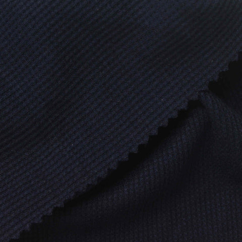 Polyester Viscose Stretch Waffle Knit Fabric, 270 gsm, 150 cm — Navy