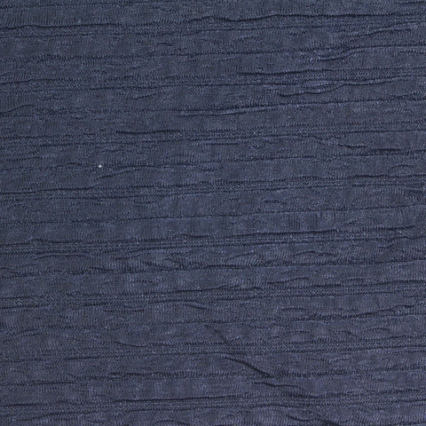 Striped Brushed Polyester Stretch Crepe Fabric, 310 gsm, 148 cm — Navy