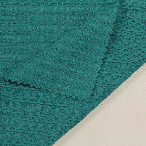 Teal Tone-on-Tone Square Jersey Knit, Cotton