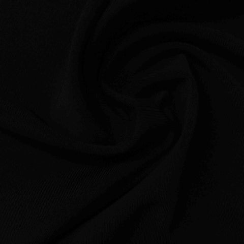Viscose Stretch Jersey Knit Fabric, 308 gsm, 160 cm — Black