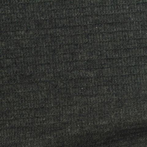 Dark Grey Marl Rib Knit, Cotton-Poly, 205 gsm