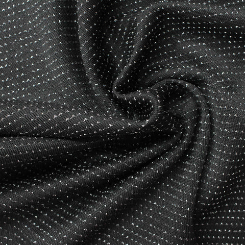 Black Flecks Jacquard, Polyester, 136 gsm