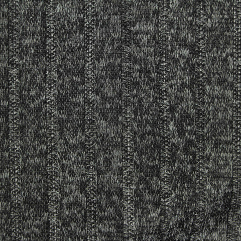 Dark Grey Marl Rib Knit, Polyester, 194 gsm