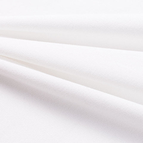 Polyester Stretch Linen-Look Fabric, 130 gsm, 150 cm — White