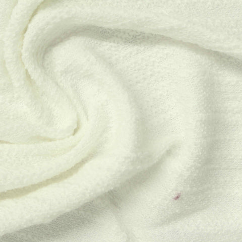 Slub Cotton Polyester French Terry Fabric, 230 gsm, 165 cm — White