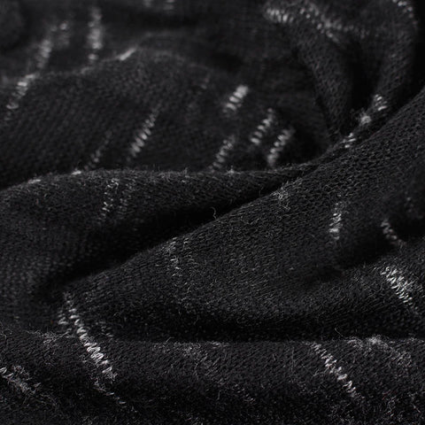 Black Heathered-Marl Jersey Knit, Polyester, 157 gsm