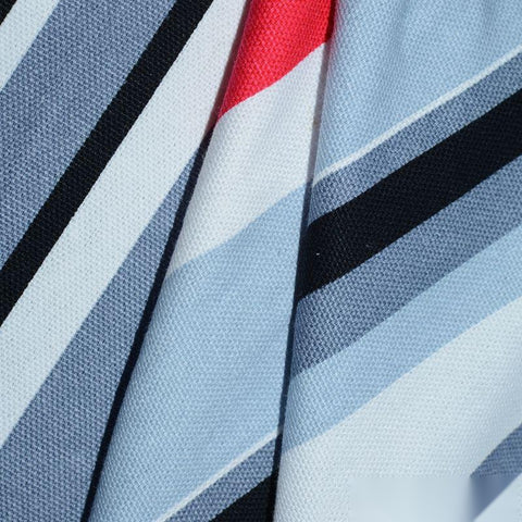 White Vertical-Stripe Canvas, Cotton