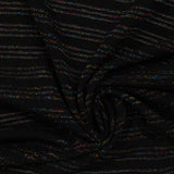 Black Horizontal-Stripe Jersey Knit, Poly-Viscose — photo 3