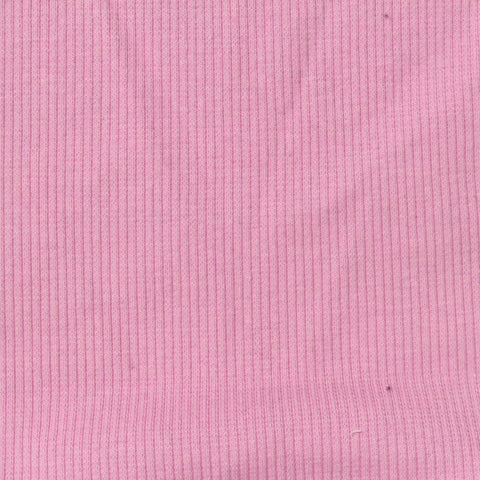 Cotton Polyester Stretch Rib Knit Fabric, 215 gsm, 130 cm — Pink