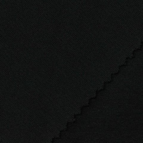 Viscose Nylon Stretch Ponte Knit Fabric, 319 gsm, 155 cm — Black